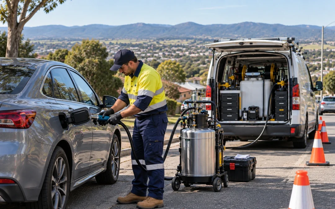 obile wrong fuel removal service assisting a vehicle in Campbelltown NSW